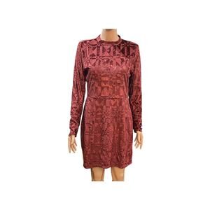 Material Girl Womens Size XL Junior Burgundy Zipper Dress